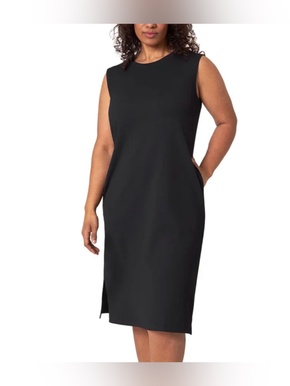 NWT Mondetta Ribbed Everyday Dress | Black| Side Pockets | Moisture Wicking